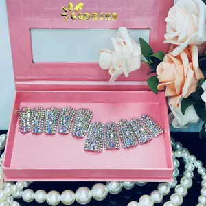 GGddsha Duckbill Nails Medium Square Fake Nails Reusable PMMA Acrylic Nail 100% Handmade Nails Full Coverage Compact and Cute Fake Nail Gift for Women