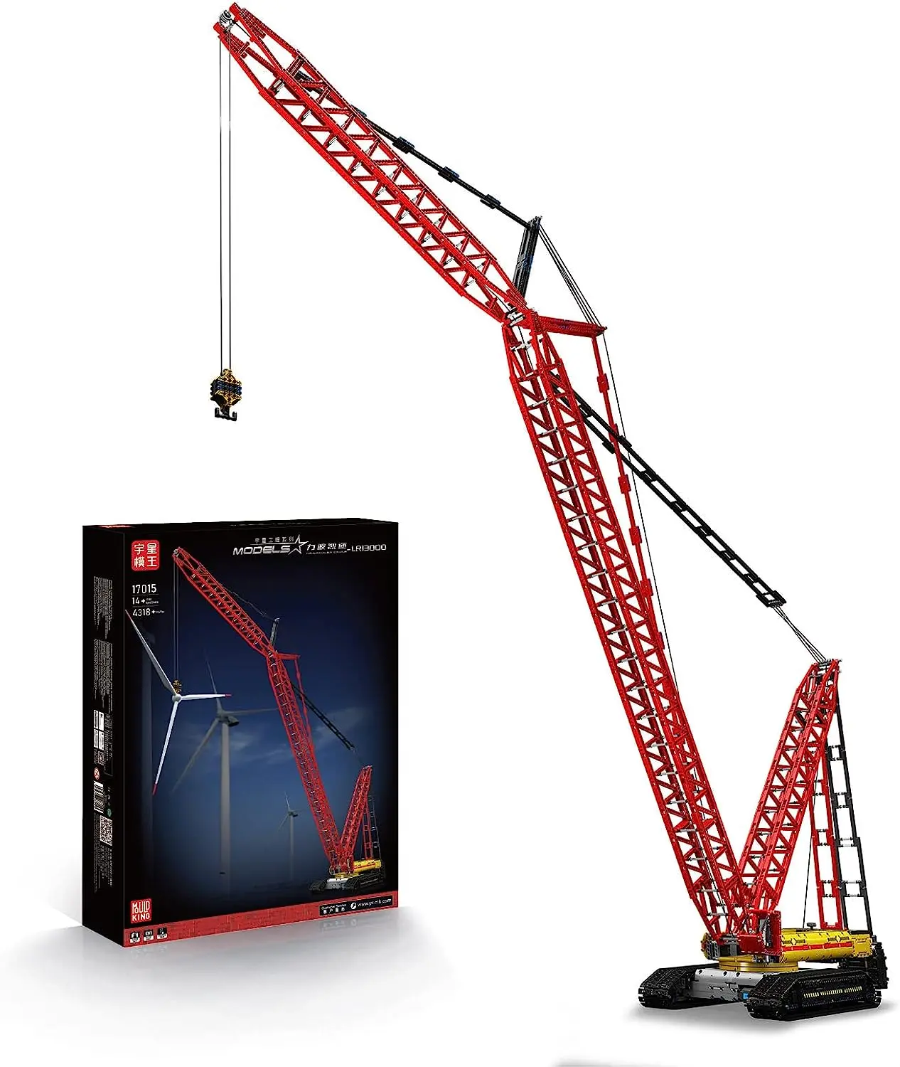 Mould King 17015 Crawler Crane Tower Heavy Duty Building Block Remote Control Vehicle Kit Toy 4318 Pcs Engineering Mechanics summerwins