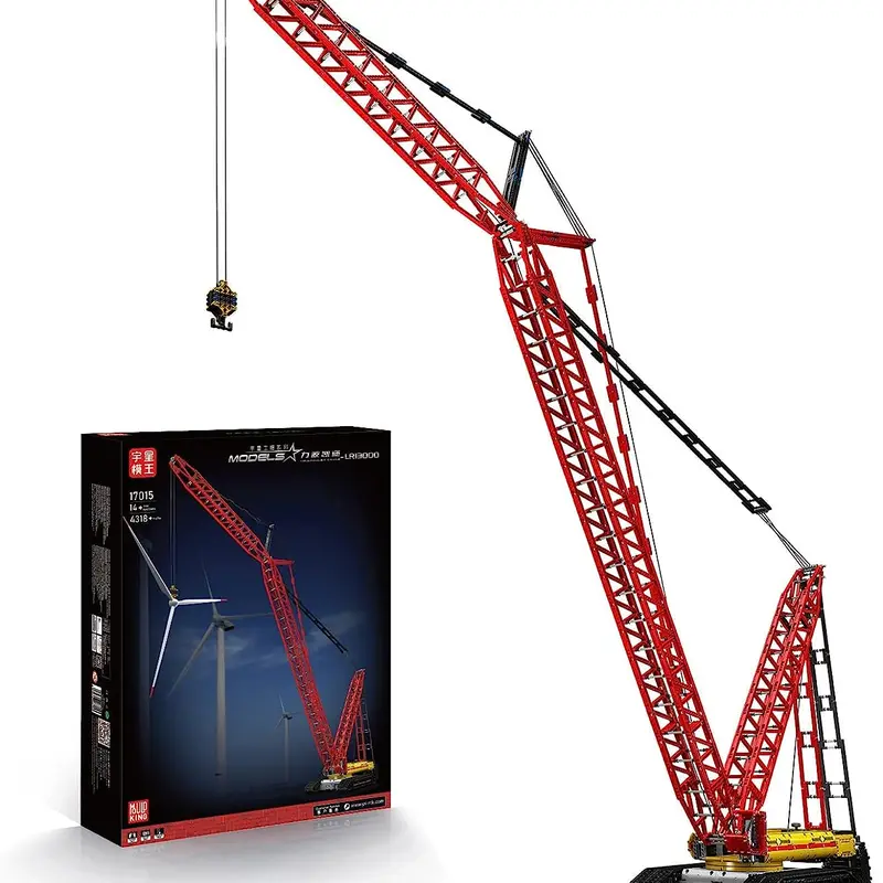 Mould King 17015 Unisex Heavy-Duty Remote Control Crawler Crane Tower Building Set, 4318-Piece STEM Model Building Blocks, 1m Motor Bricks & Parts DIY Assembly Kit for 12 Years Above Mechanical Toy