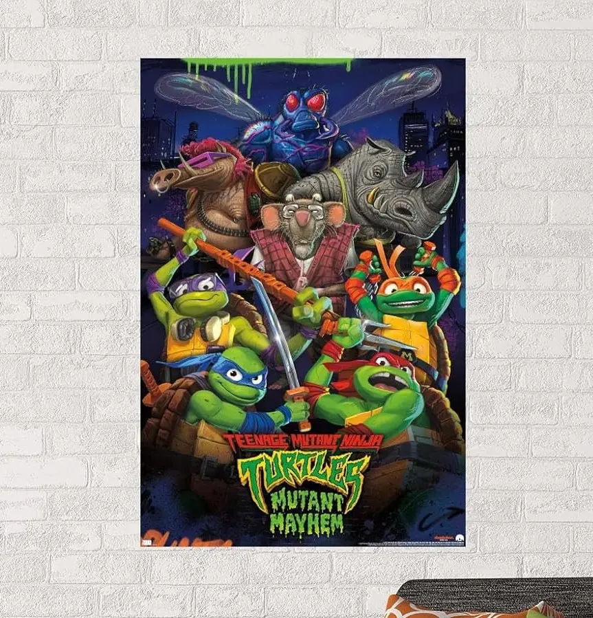 Trends International Teenage Mutant Ninja Turtles: Mutant Mayhem - Group Wall Poster, 22.37" x 34.00", Unframed Version