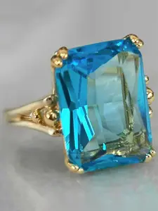 1 PC Glamorous Cubic Zirconia Solitaire Jewel Ring For Women Wedding Engagement Valentine's Day Party Gift Cubic Zirconia Rings
