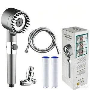 3 Settings 4 in 1 Detachable Shower Head, 1 Set Handheld High Pressure Shower Head with Hose & Bracket & 5 Filter, Multifunctional Shower for Home Bathroom, Handheld Showerhead Set