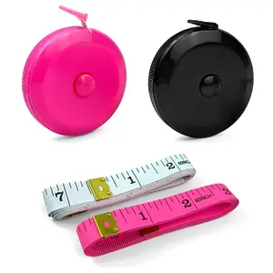 4-Pack 60-Inch Measuring Tape Set – Flexible Body, Fabric, Sewing, Tailor & Craft Tape Measure (Rose Red, Black, White)