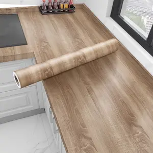 Vinyl Self-Adhesive Waterproof Wood Wallpaper Roll, Easy DIY Removable Vinyl Peel & Stick Design for Room Decoration, Peel And Stick Wallpaper Designs