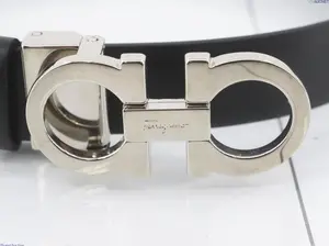 Pre-owned Ferragamo leather belt black with silver hardware