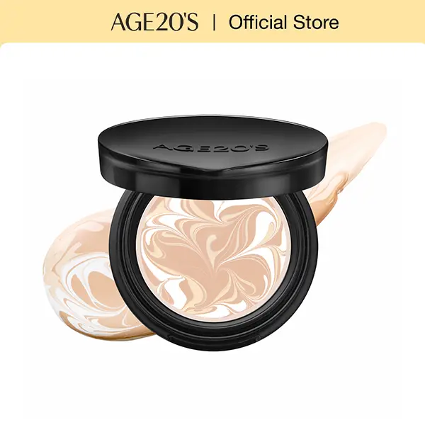 [MINI SIZE] AGE20'S Signature Essence Pact Vegan Korean Cushion Foundation Cosmetic, Dewy Glow Finish, Natural Coverage, SPF 50+, Smoothing, Color Correction, Cruelty-Free, 0.14 oz Pack of 1, 17N/21N/23W/24W/25N, Less Bright, Even Skin Tone, Flawless Base