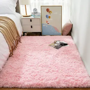Ophanie 3X5 Pink Rug, Bedside Preppy Dorm Area Rug, College Essentials Non Slip Small Carpets for Bedroom, anti Slip Fluffy Living Room Rugs Home Decor Aesthetic, Nursery Ophanie