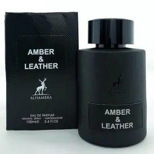 Lattafa Alhambra Amber & Leather For Men 3.4 Oz Eau De Parfum Spray By Lattafa