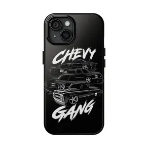 Chevy Gang tough Phone case, iPhone 17 16 15 14 13 12 11 Pro Max Plus X, Impact Resistance & Shock Dispersion