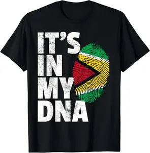 100% Cotton Unisex IT'S IN MY DNA Guyana Flag Pride National Country Roots Gift T-Shirt