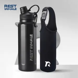 34oz Stainless Steel Insulated Water Bottle, Vacuum Sports Flask, BPA-Free Leakproof Thermos, Keeps Cold 24H & Hot 12H, Reusable Water Bottle for Gym, School, Travel, Gifts for Dad