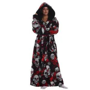 Oversized Cozy Flannel Lined Hooded Robe for Men & Women, Thickened Long Sleeve Bathrobe, Cozy Home Sleepwear, Christmas & Valentine's Day Gift（gift）