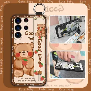 Shockproof Dirt-resistant Phone Case For Samsung Galaxy S23 Ultra/SM-S918U Waterproof Wrist Strap Soft case Phone Holder Back Cover Lanyard ring Silicone Durable protective Cute