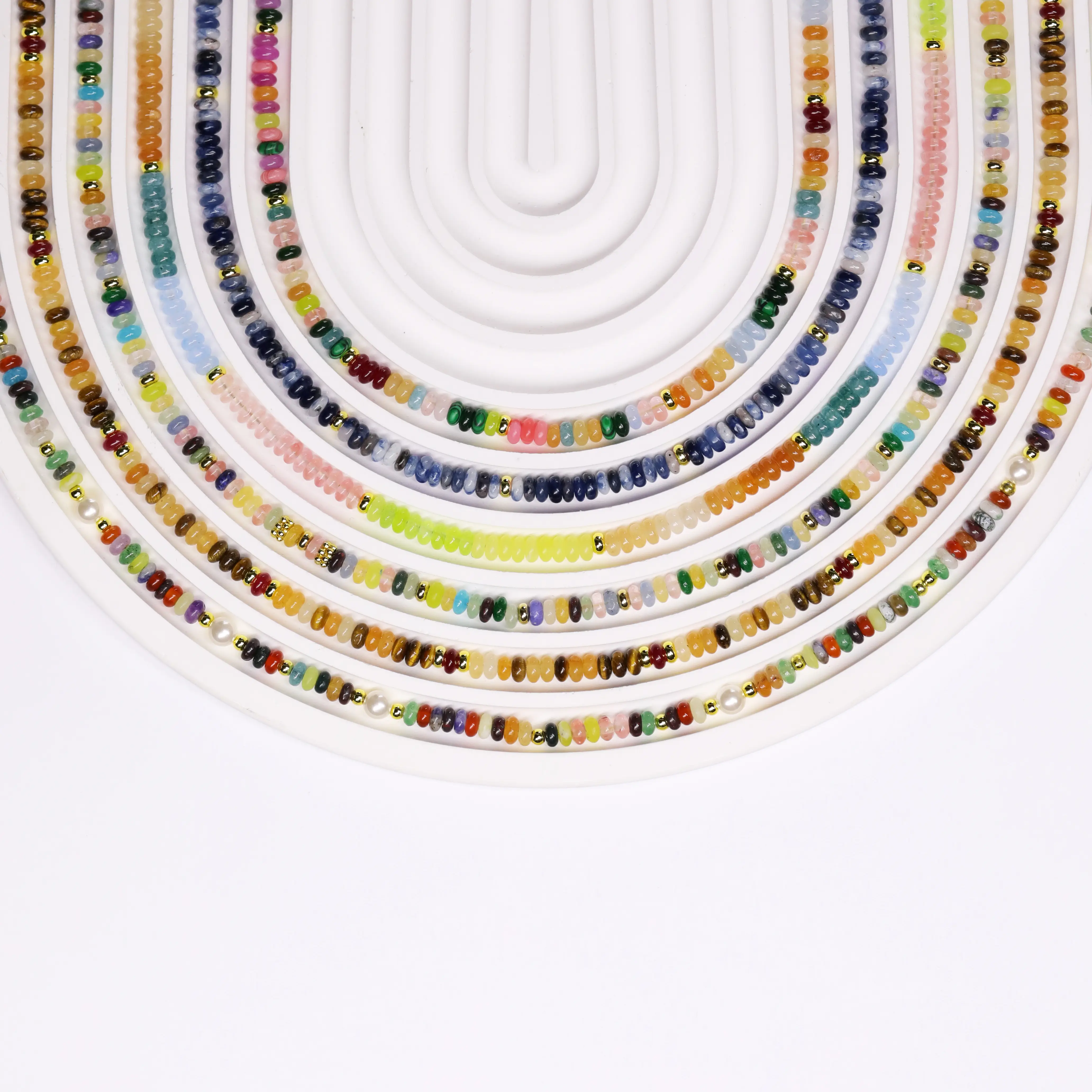 Swyii Boho Beaded Gemstone Necklace, Vibrant Mix & Creativity Crystal Energy, Gift for Mom, Gift for her, Friendship Necklace, Spring and Summer Cloth