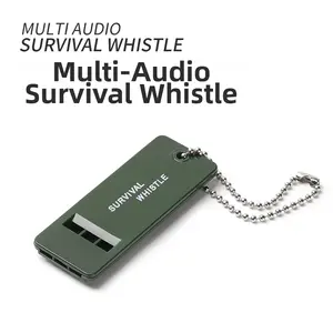 Multi-Audio Survival Whistle High Decibel with Lanyard for Camping Hiking Running Cycling Walking Emergency Gear for Men Women Durable Lightweight