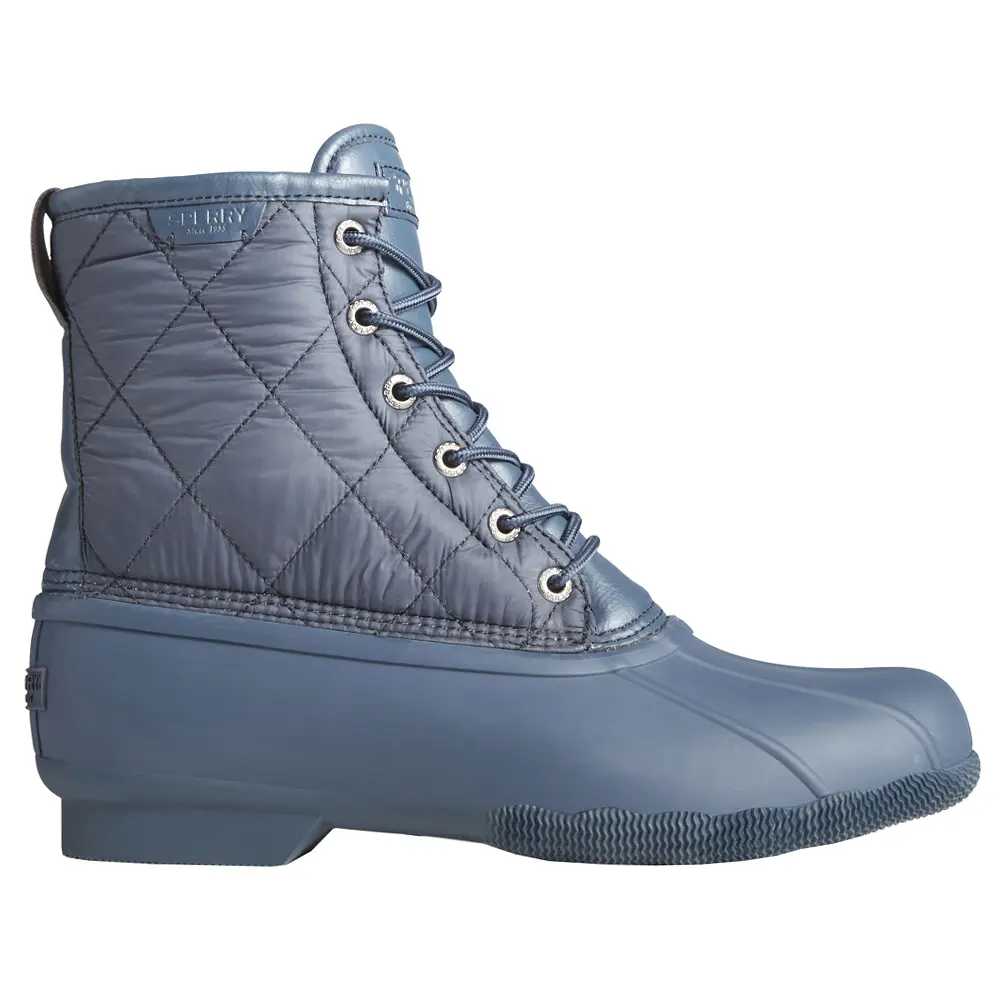 Sperry Mens Saltwater Quilted Round Toe Duck Rain Casual Boots Ankle - Blue Sperry Mens Saltwater Quilted Round Toe Duck Rain Casual Boots Ankle - Blue