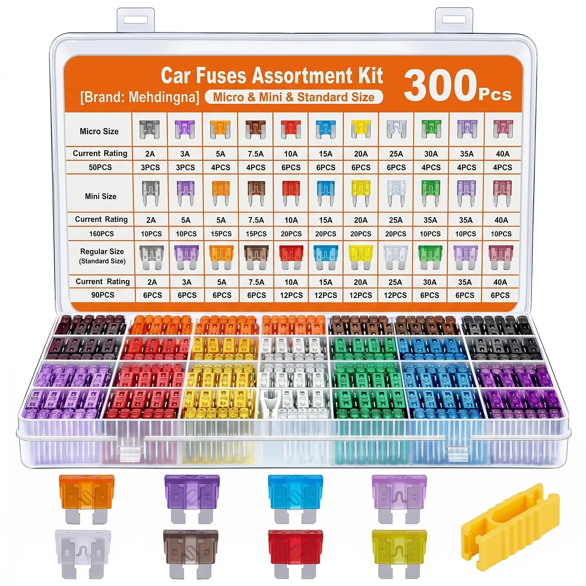 300pcs Auto Fuse Assortment Kit: Professional Coverage for Cars, Trucks, RVs, Boats & Off-Road Vehicles - Micro/Mini/Standard Sizes (2A-40A) - Heavy Duty Protection for Your Next Adventure