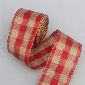 Scottish Plaid Ribbon Roll, Party Decoration, Gift Wrapping, Table Setting, Durable Polyester, Classic Pattern, No Power Required
