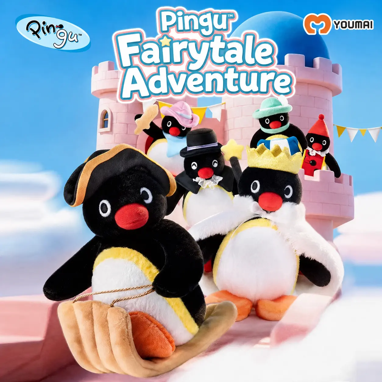 PINGU Fairy Tale Roam Series Charm Blind Box, Trending Cartoon Keychains, Unisex Cute Display Decor, Heartwarming Birthday Gift for Collectibles & Students