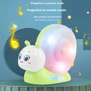 Cute Projection Soothing Snail Toy: Musical Light Up, Starry Sky Projection, Gentle Calming Lights & Lullabies Soothe Fussy Babies for Quick Sleep-Comes with Remote to Power Off, Switch Music, Turn Off Lights & Adjust Volume!