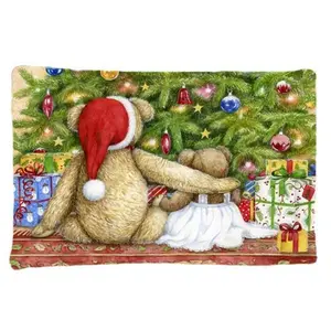 Carolines Treasures  Christmas Teddy Bears with Tree Fabric Standard Pillowcase