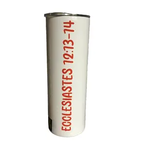 Wisdom Transportation 20 oz Ecclesiastes 12:13-14 Portable Tumbler – 20 oz Inspirational Stainless Steel Insulated Drinkware with Straw | Faithful Living Reminder