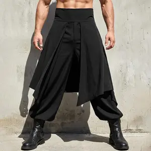 INCERUN Men's Androgynous Wide Leg Skirt Pants Dark Academia Streetwear