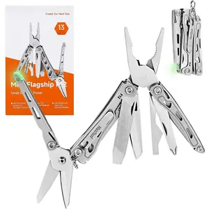 F12 Mini Multitool, 13-in-1  Multitool with Serrated , File and Safety Lock, Upgraded 80Cr14Mov Steel Multi Tool for EDC, Outdoor Adventures and DIY, Gifts for Men