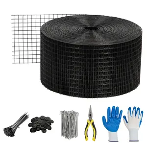 Solar Panel Bird Guard Mesh Kit – 8-Inch x 100-Foot Roll Critter Guard Wire Barrier with 70 Pcs Fastener Clips & Installation Tools for Birds, Pigeons, and Squirrels (Black)