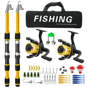 Fishing Rod & Reel Set, 1 Set Telescopic Fishing Rod & Reel Combo with Carrier Bag, Fishing Gear, Outdoor Fishing Accessories, Fishing Tackle Kit