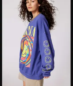 #Nirvana Spiral Crewneck, #Nirvana Smile Face Sweatshirt, Preppy Sweatshirt, Band Tee, Rock Music, Trendy  Sweat, Hoodie