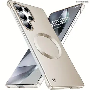 Phone Case Compatible with Samsung S26 Ultra S25FE  S25 Ultra S25 S24 Ultra S24 FE Plus S24 S23 S22 Ultra, Protective High-End Ultra-Thin PC Half-Frame Micro-Matte Back Anti-Fingerprint Sequin CD Pattern Phone Cover, Casing