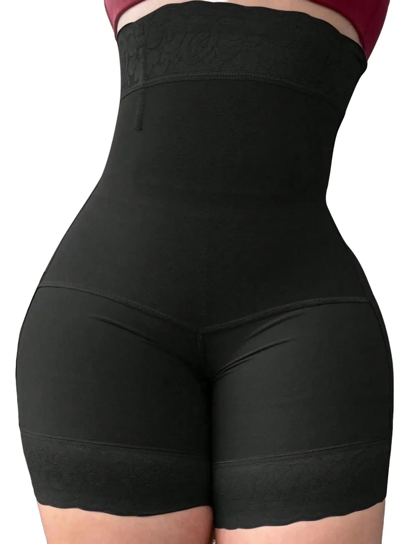 1 Count Women's High Waist Abdominal Control Lace Anti-Slip Body Shaping Shapewear, High Waisted Shaper, Hip Lifting Abdominal Compression Briefs, Suitable Daily & Outing
