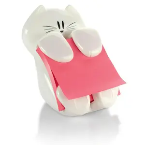 Cute Cat Sticky Note Holder Dispenser – 3x3 Pop-Up Notes Included (45 Sheets)