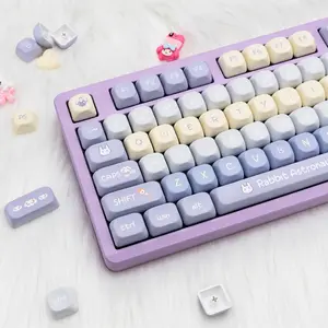 Rabbit-chan the Astronaut Keycaps Set, 136-Key Cute Rabbit PBT Dye-Sub Keycaps, Qx3 Profile for Cherry MX/Gateron Mechanical Keyboards tiktokshopspringglowup summervibes