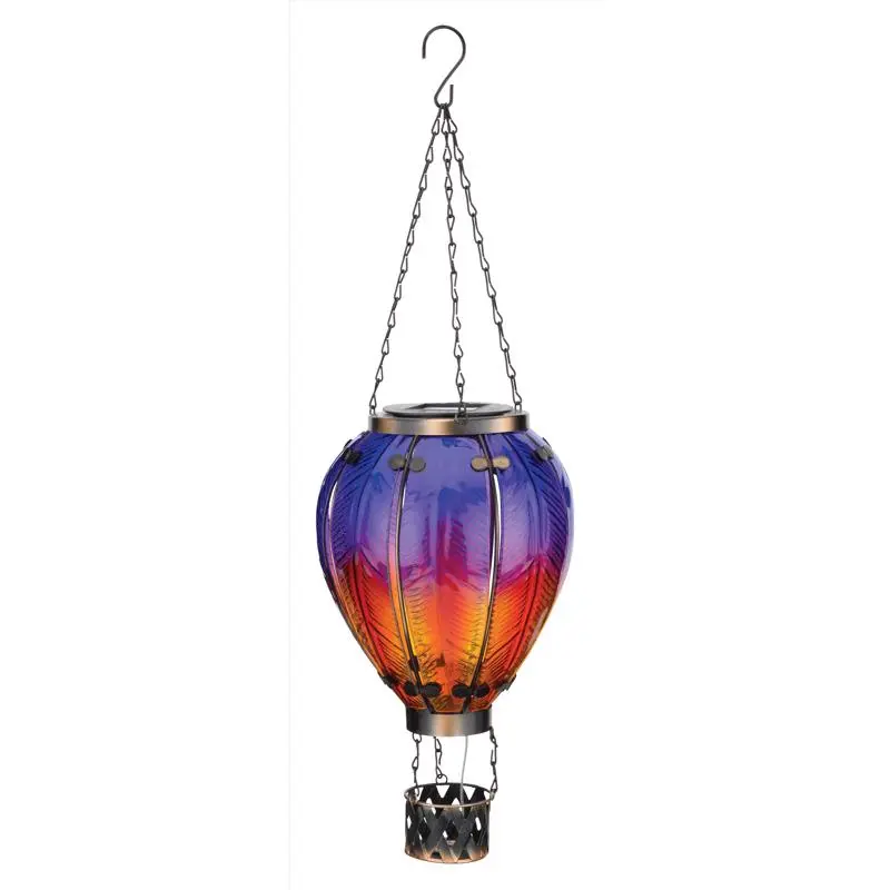Regal Art & Gift Purple Glass/Metal 23.5 in. H Hot Air Balloon Lantern (Pack of 4)