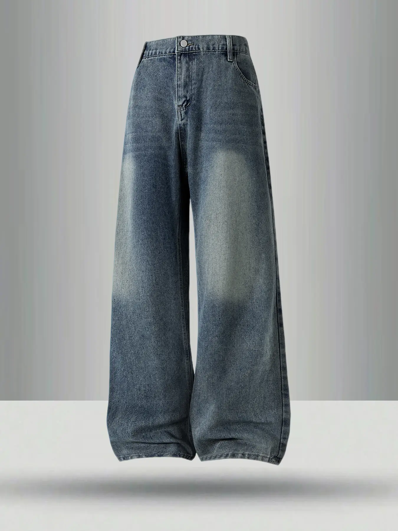 Men's retro vintage washed straight leg jeans, casual four season streetwear street style, zipper placket, solid color pattern, daily wear of denim pants, if you like l