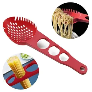 1pc Heavy-Duty Suitable for Italian Pasta Spoon & Slotted Skimmer with Non-Stick Claw - Plastic Noodle Tool for Pots, Pans, Pasta Serving - Kitchen Utensil for Cooks and Italian Cuisine