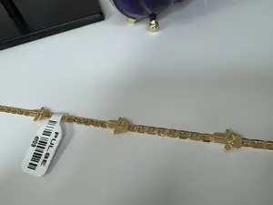 14K GOLD FILLED HAMSA BRACELET 7 INCHES