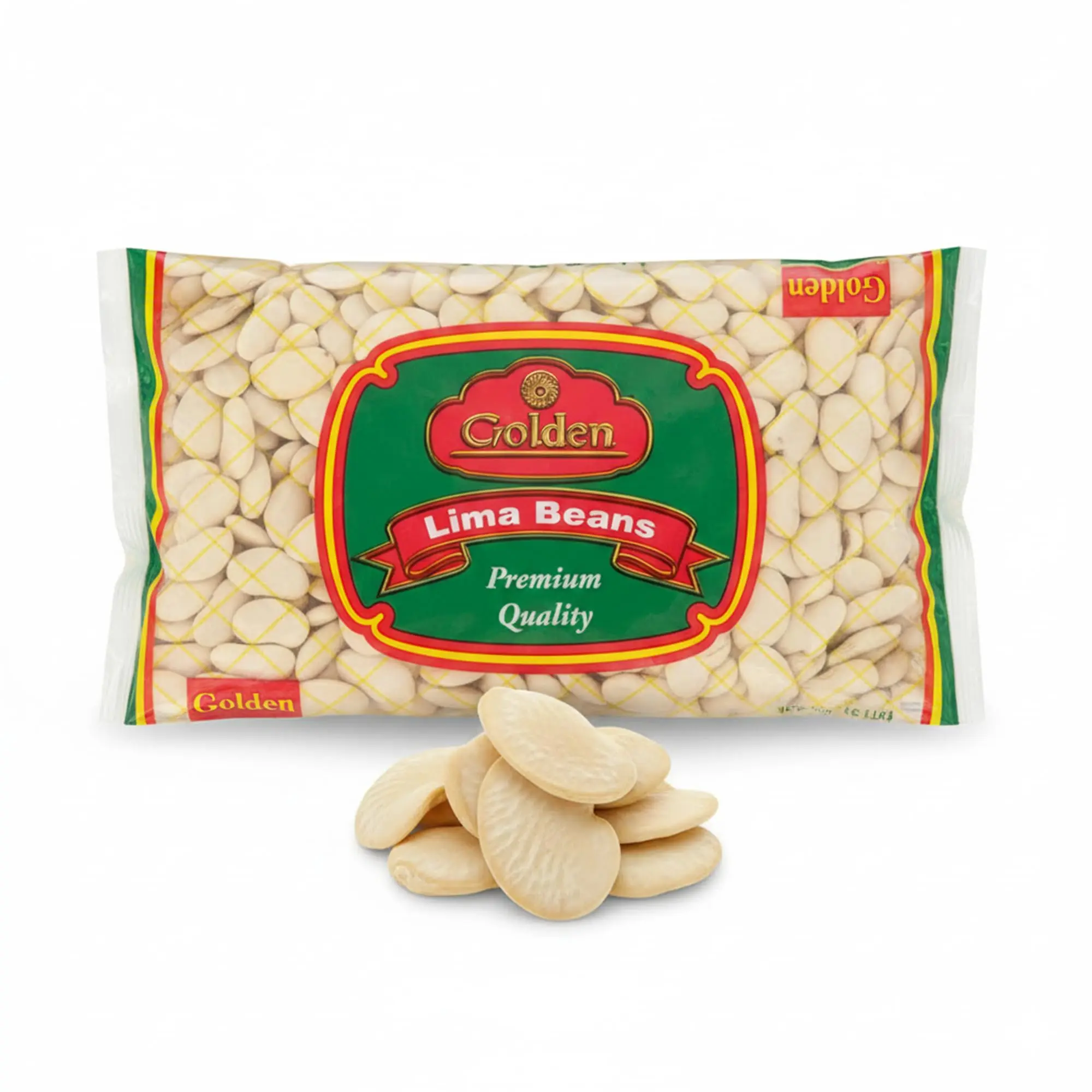 Golden Large Lima Beans, No Additives, Vegan, Easy to Prepare All Natural Butter Beans Dry, Nutritious & High Protein Legumes For Salads, Casseroles, Curries, Soups & Stews, 16 oz (1 lb)