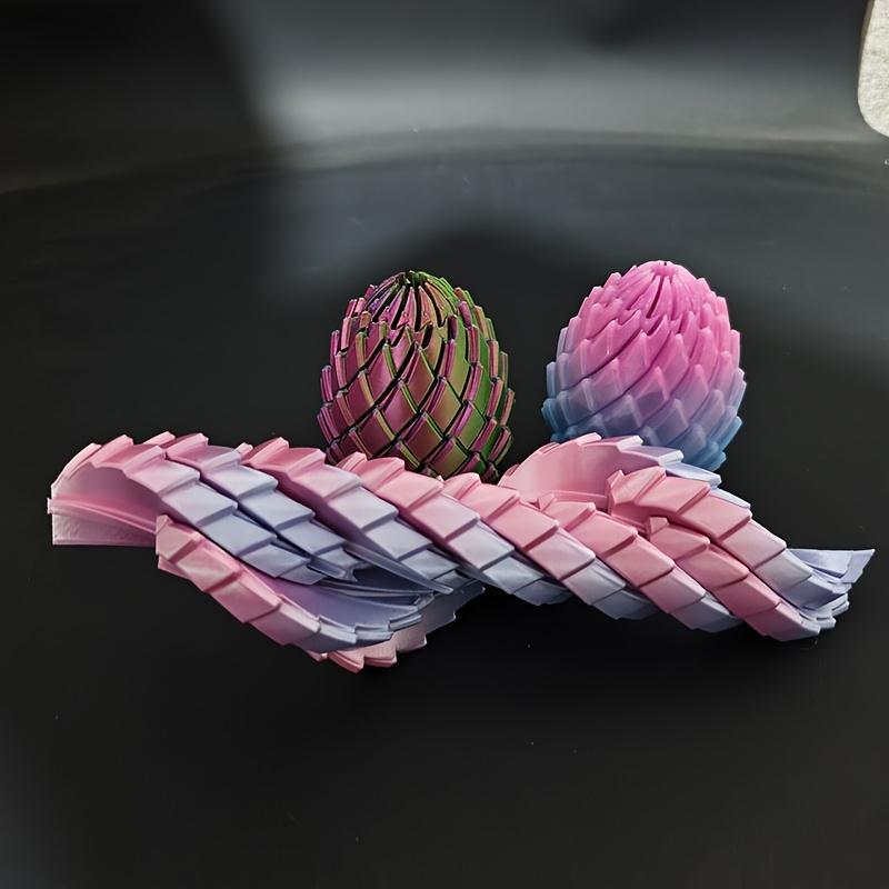 2pcs 3D Printed Twisting Dragon Egg Statues - Twisting Pose Suitable for Fairy Gardens, PLA Plastic Miniature Dragon Eggs for / Decor, Battery-Free Landscaping, Christmas Decoration for Dioramas & Terrariums