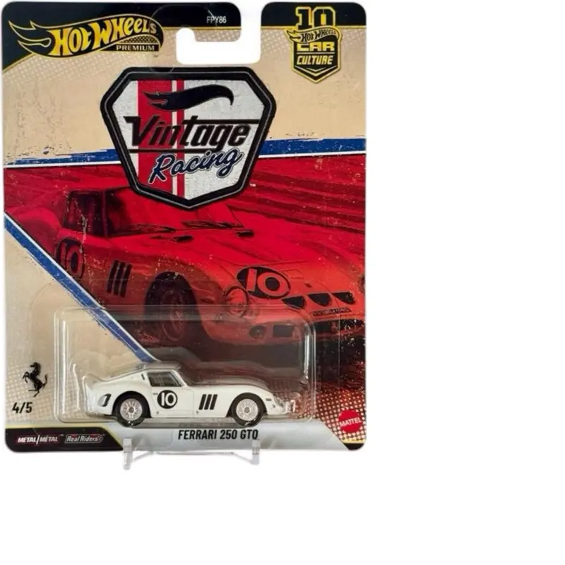 Hot Wheels Premium Ferrari 250 GTO Diecast Model Car, Collectible Decor for Entertainment Displays