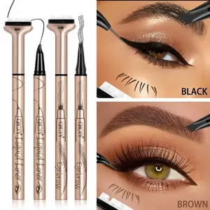 Transparent Eyebrow Gel & Eyelash Oil Set - Comb Through Wild Flow Roll & Curl Long Lasting Natural 3D Makeup Effects for Eyeliner Eyebrow & Lash Stamp