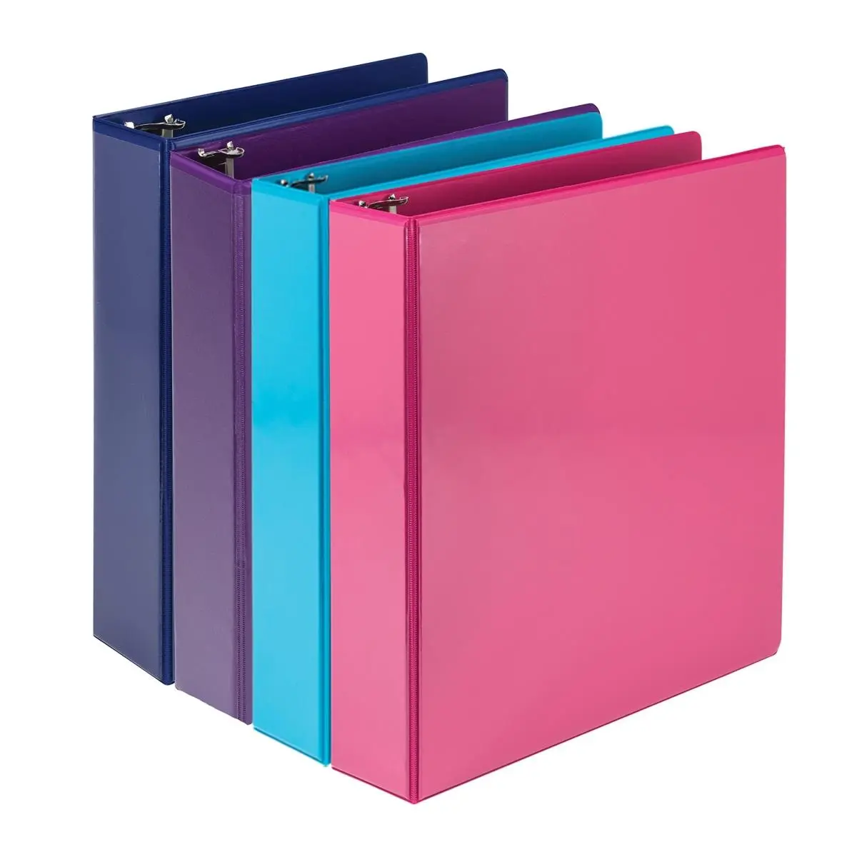Samsill MP46469 3-Ring D-Ring Document Binder - 2-in View, Durable Non-Stick Cover, Internal Pockets, Economical Paper Storage, Double Boosters for Organization, Assorted Colors for Home & Office
