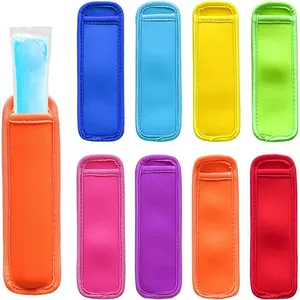 Ice Pop Sleeves, 8PCS Reusable Neoprene Ice Pop Holders, Washable Insulated Sleeves for Frozen Treats & Popsicles