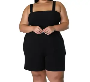 Women Sleeveless Plus Size Romper  Black  2X Comfort and Orange 4X