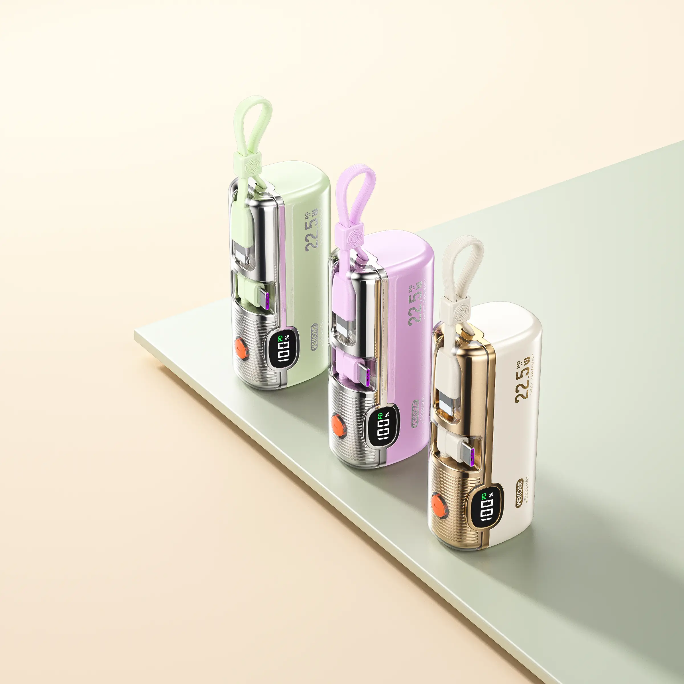 5000mAh mini portable charger Power Bank for phone,22.5W Fast Charger with 3-Output and Digital Display, Lightweight and Compact.The second battery of