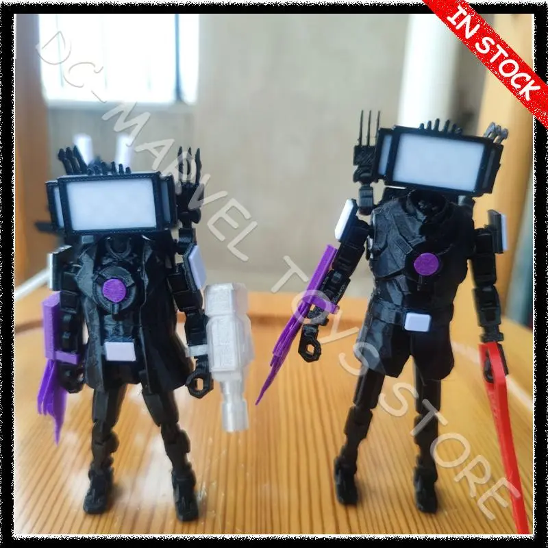 In Stock 3d Printed Dummy13 Titan Tv Man Q-Version Skibidi Chain Joint Mobility Action Figure Decoration Accessory Custom Toys