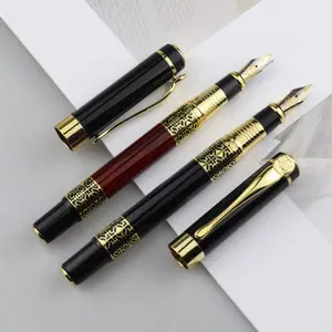 Vintage Metal Fountain Pen Set, 1 Count Vintage Fountain Pen with 10 Ink Sacs, Business Signature Pen, Specialty Pen, Writing Pen for Office School