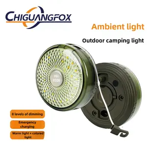 Multifunctional LED camping string light, USB charging, outdoor long endurance, colorful tent ambient light, tape measure, storage camping